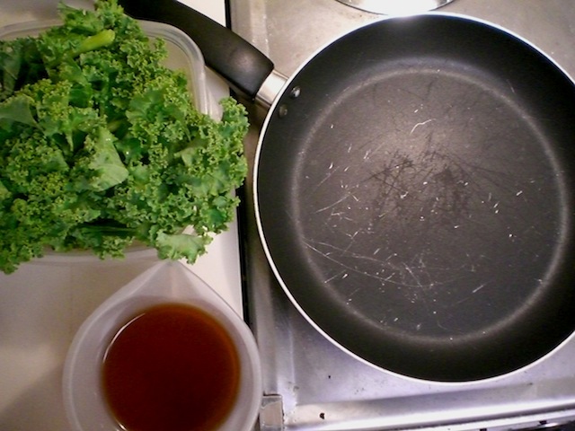Getting ready to cook kale (Eat Me. Drink Me.)