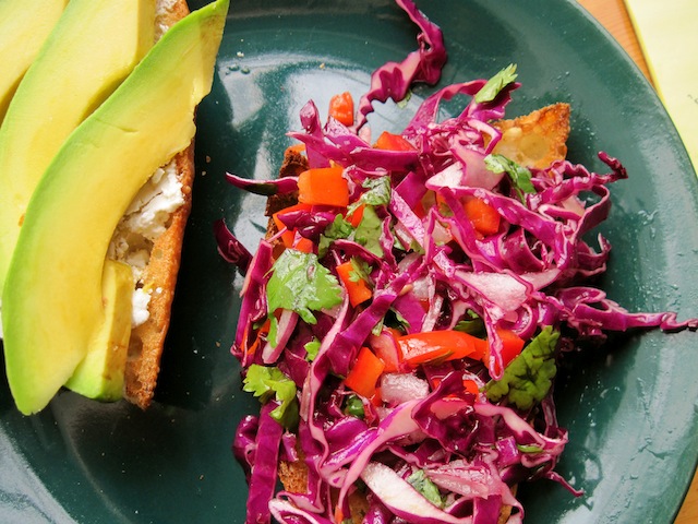 Slaw, goat cheese and avocado sandwich (Eat Me. Drink Me.)