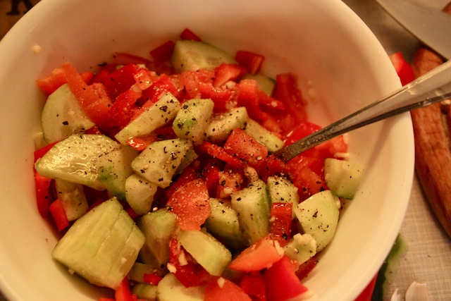 cucumber and tomato salad (Eat Me. Drink Me.)