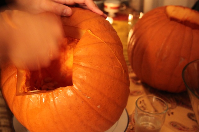 carving pumpkins (Eat Me. Drink Me.)