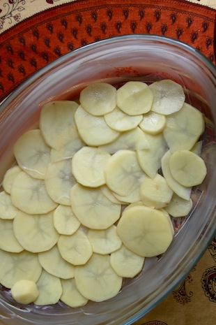 layered potatoes for Jansson's Frestesle (Eat Me. Drink Me.)