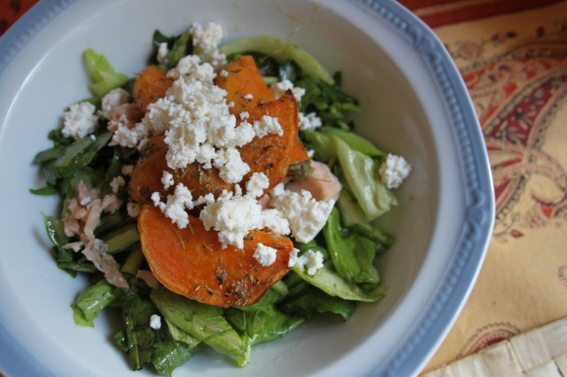 Roasted sweet potato and salmon salad (Eat Me. Drink Me)