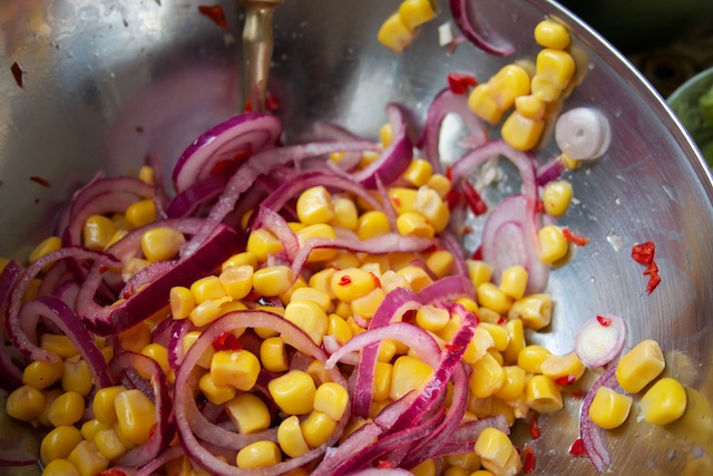 Corn salsa with red onion and habanero (Eat Me. Drink Me.)