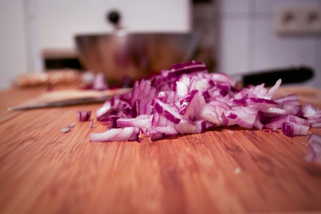 Chopped red onion (Eat Me. Drink Me.)