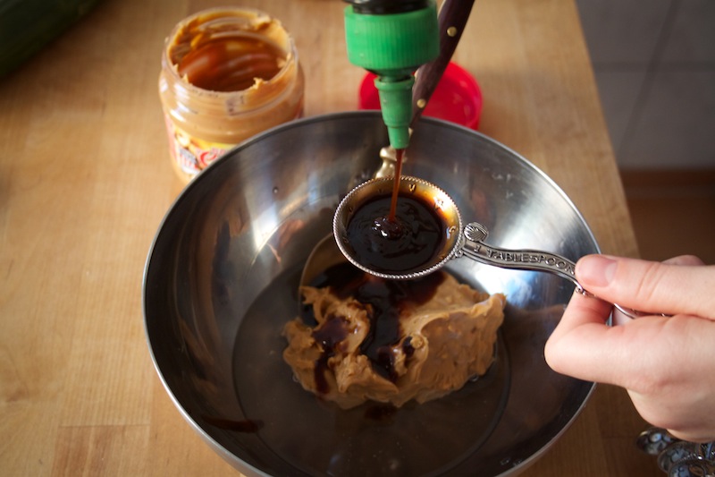 Making peanut sauce (Eat Me. Drink Me.)