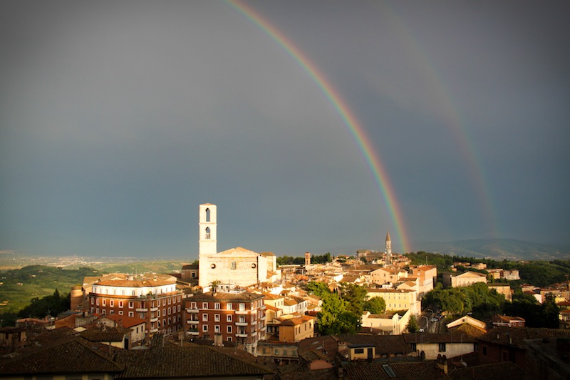 Double rainbow in Perugia (Eat Me. Drink Me.)