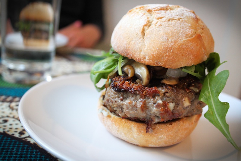 Moroccan-style burgers with balsamic-apple reduction (Eat Me. Drink Me.)