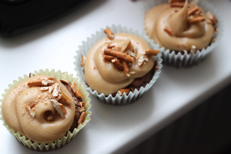 brownie cupcakes with salted caramel frosting recipe (Eat Me. Drink Me.)