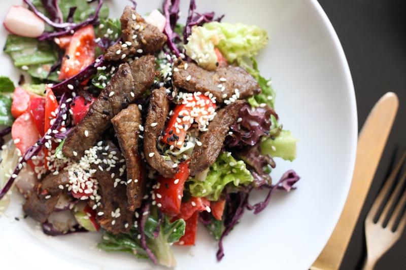 Asian-style grilled steak salad with peanut dressing (Eat Me. Drink Me.)
