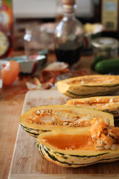 Hollowing out delicata squash (Eat Me. Drink Me.)