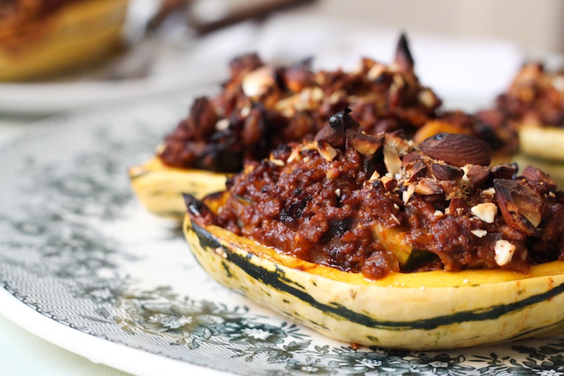 Baked delicata squash boat with maple glaze (Eat Me. Drink Me.)