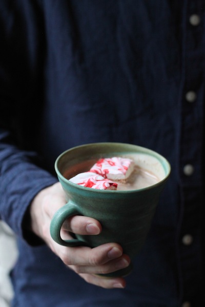Hot chocolate with peppermint marshmallows (Eat Me. Drink Me.)