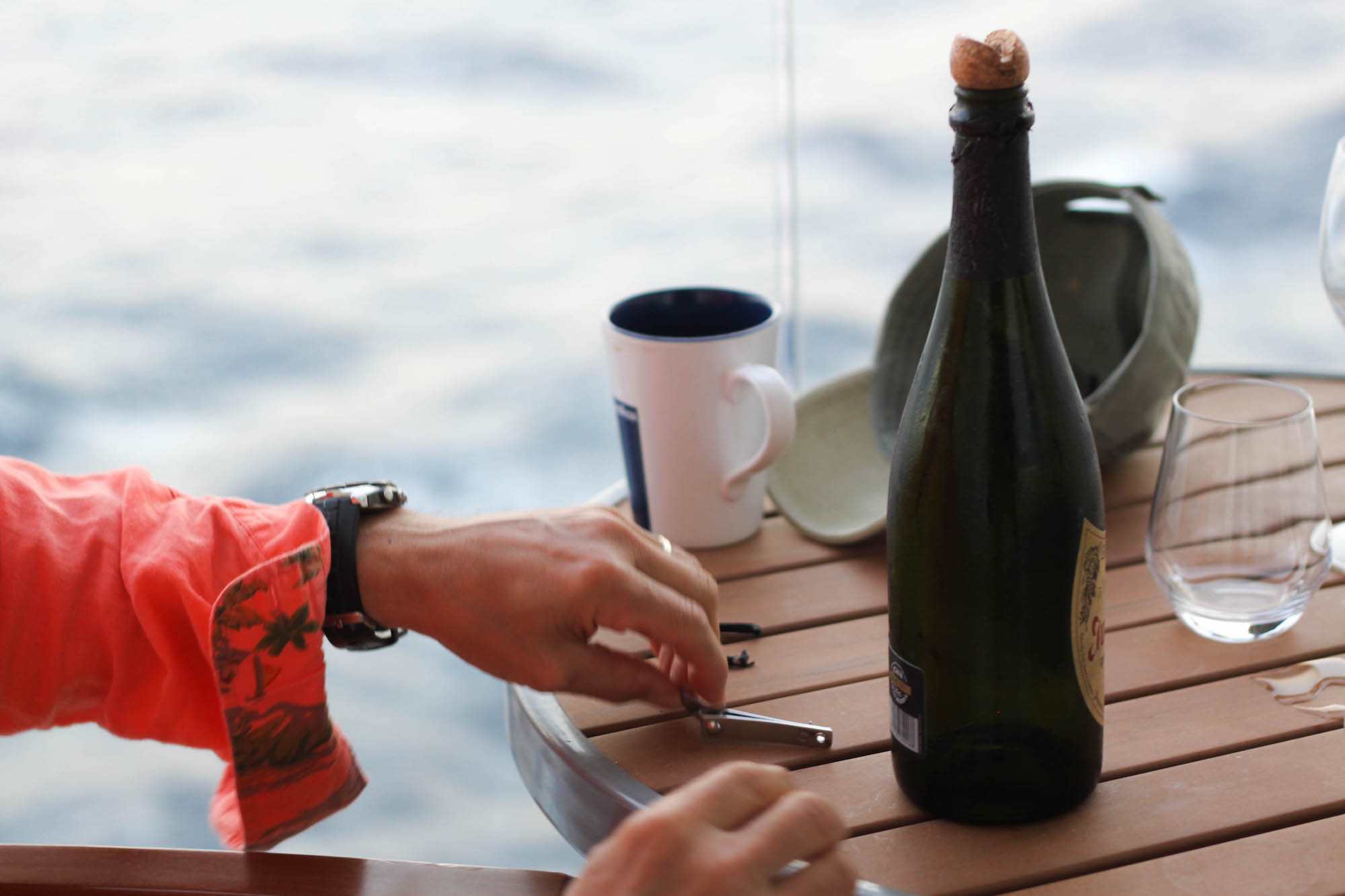 Champagne on the boat (Eat Me. Drink Me.)
