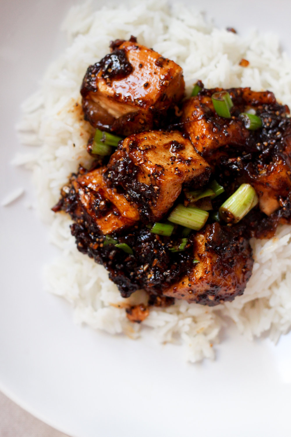 Black pepper tofu with scallions (Eat Me. Drink Me.)