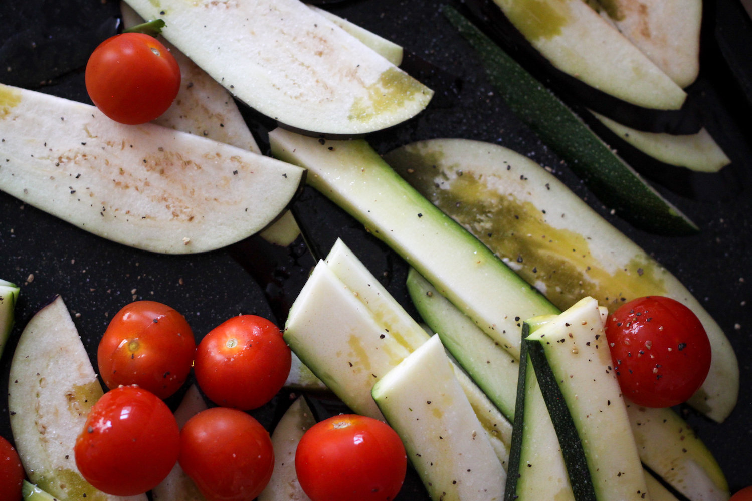 Roasting veggies for a Mediterranean summer salad (Eat Me. Drink Me.)