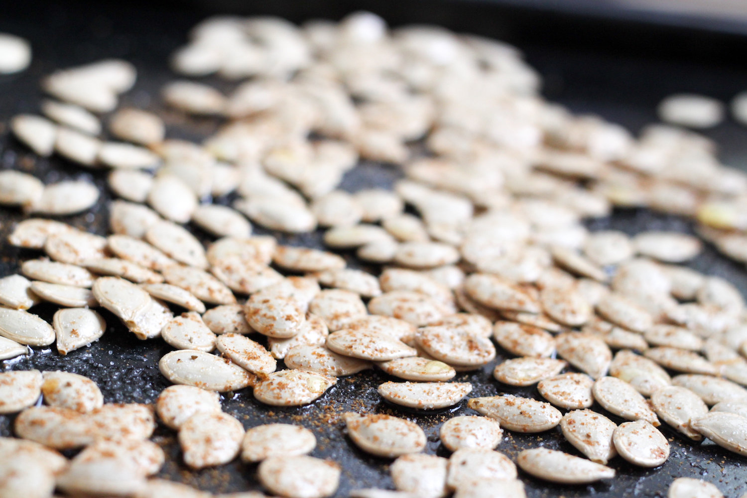 Roasting pumpkin seeds (Eat Me. Drink Me.)