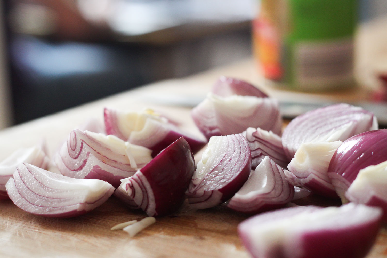 Quartered red onion (Eat Me. Drink Me.)