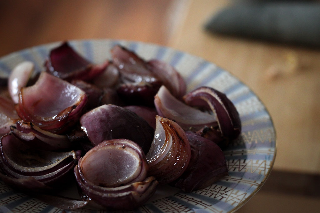 Roasted red onions (Eat Me. Drink Me.)