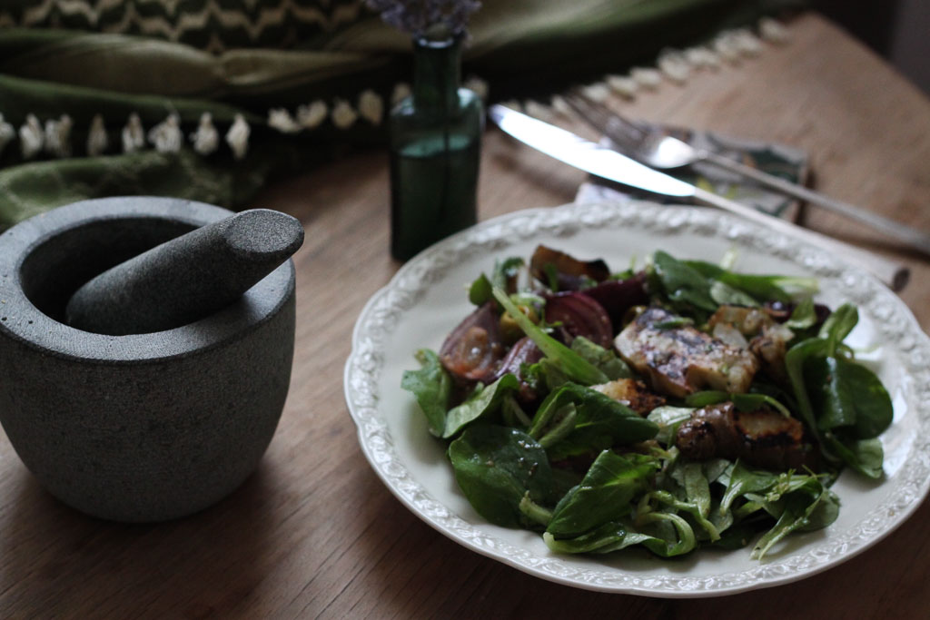 Market day lunch of grilled sunchoke salad (Eat Me. Drink Me.)