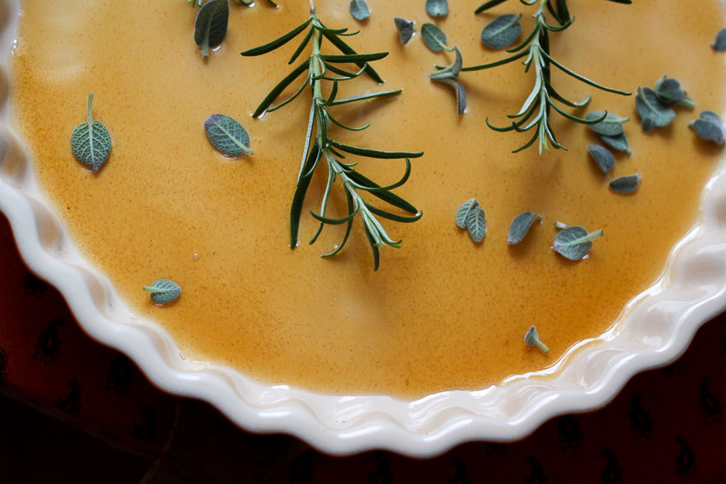 Honey glaze and herbs (Eat Me. Drink Me.)