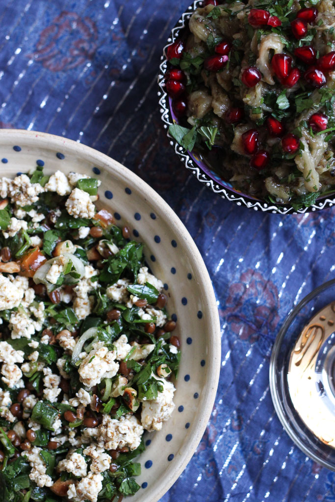 Parsley & wheat berry salad and baba ghanoush (Eat Me. Drink Me.)