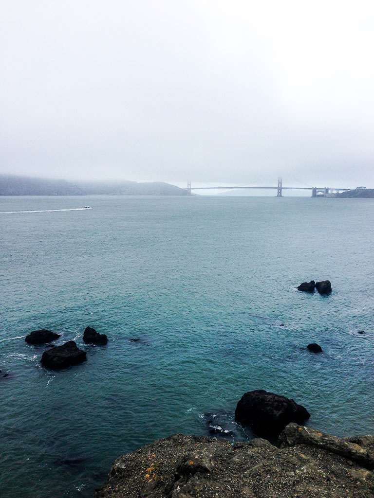 Golden Gate Bridge in fog, San Francisco (Eat Me. Drink Me.)