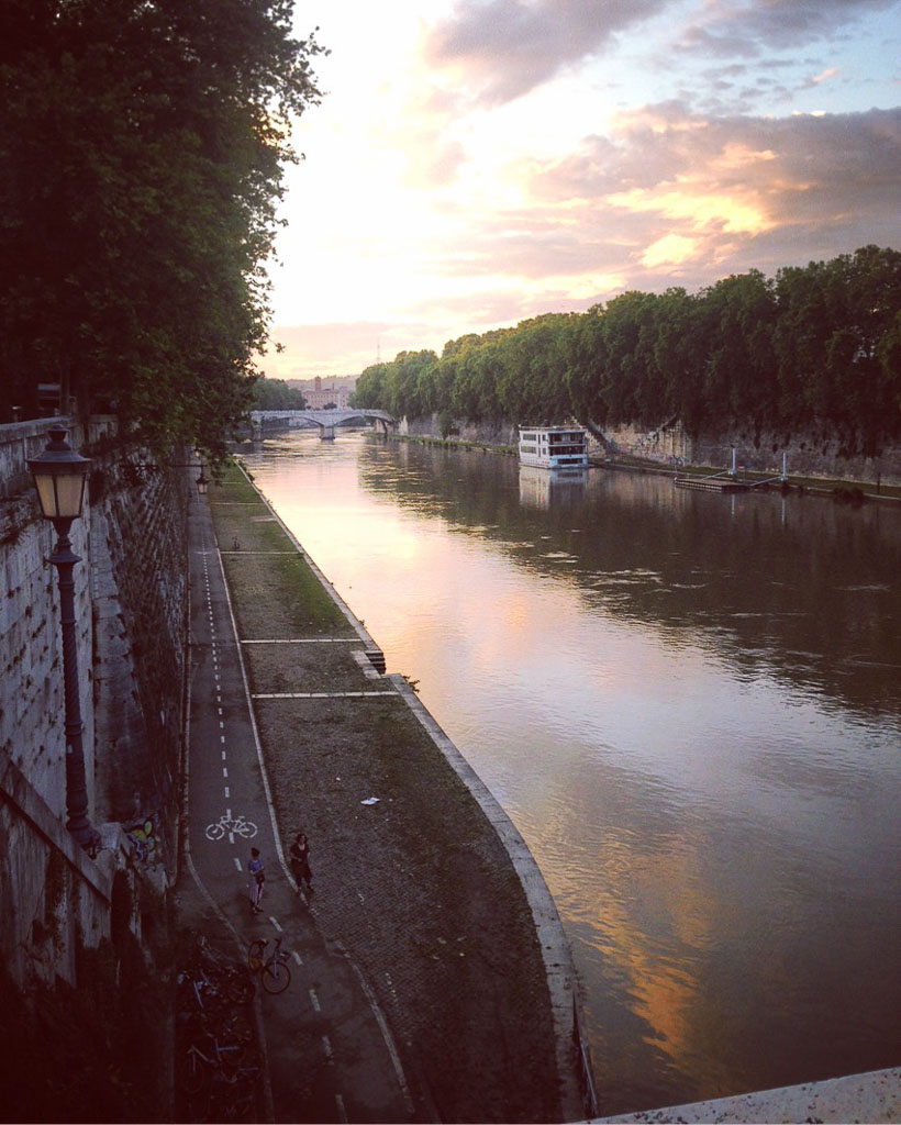 Tiber River at sunset, Rome (Eat Me. Drink Me.)