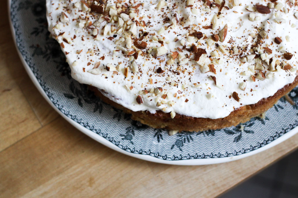 Marzipan, almond, and rhubarb cake (Eat Me. Drink Me.)